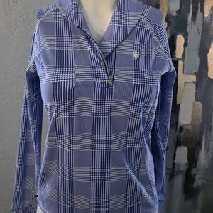 Ralph Lauren Blue Houndstooth Quarter-Zip